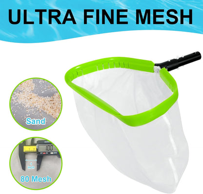 Skiennix Ultra Fine Mesh Pool Leaf Skimmer Net - Heavy Duty Aluminum Frame for Debris Cleaning