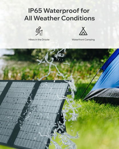 Arkpax 200W Foldable Solar Panel Kit 12-Fold Portable Solar Charger with Adjustable Kickstand IP65 Waterproof for Power Station Camping RV Outdoor Home Emergency Off-Grid Use