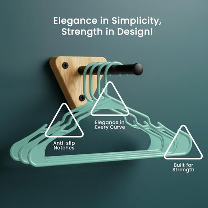 Utopia Home Plastic Hangers 30 Pack - Perfect Space Saving Clothes Hanger - Durable and Strong - Perfect Closet Organizers with Shoulder Grooves (Aqua)