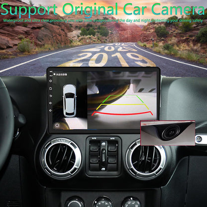 Android 14 4GB+64GB,Customize Desktop Car Stereo Radio for Jeep Wrangler JK Compass Grand Cherokee Dodge Ram 1500, 10 inch QLED Touchscreen Support Wireless CarPlay Android Auto Bluetooth FM SWC