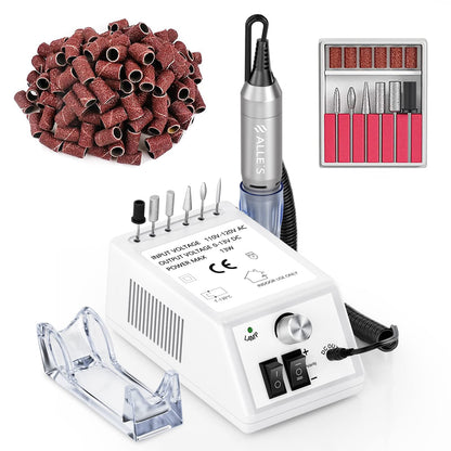 Professional Nail Drill Machine 30000 RPM Efile Electric Nail Filer Kit for Finger Toe Nails, Acrylic Gel Nails, Manicure Pedicure Drill with 6Pcs Nail Bits, 106Pcs Sanding Bands - Pink