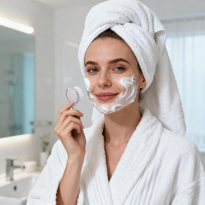 3 Pcs Facial Cleansing Brush, Useekoo Manual Face Brushes for Cleansing and Exfoliating, Face Scrubber to Massage, Deep Pore Exfoliation, Makeup Remove and Skin Care with Soft Bristles