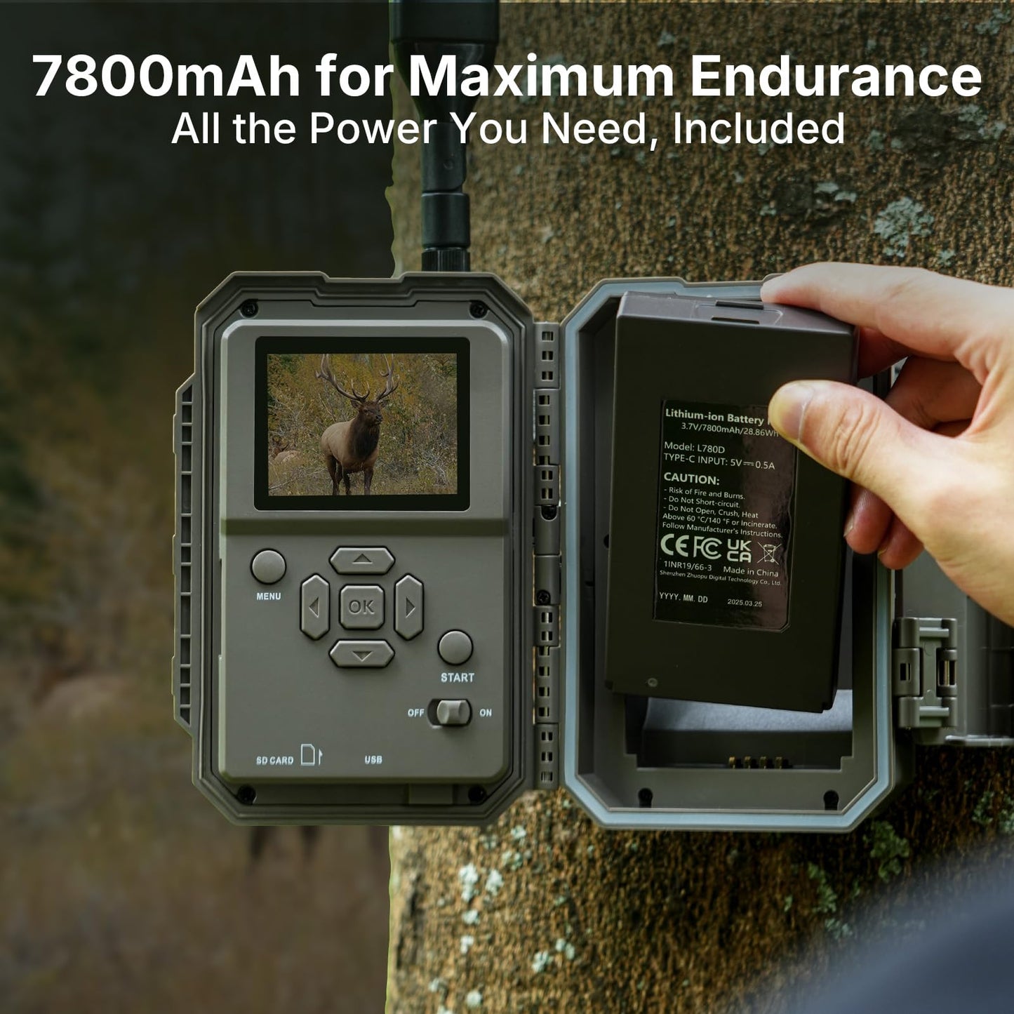 Meidase Solar Cellular Trail Camera S965 Pro (Non-WiFi), Live View, GPS Tracking, Multi-Camera Sharing, 7800mAh Rechargeable Battery, 10W Solar Panel, Motion Activated