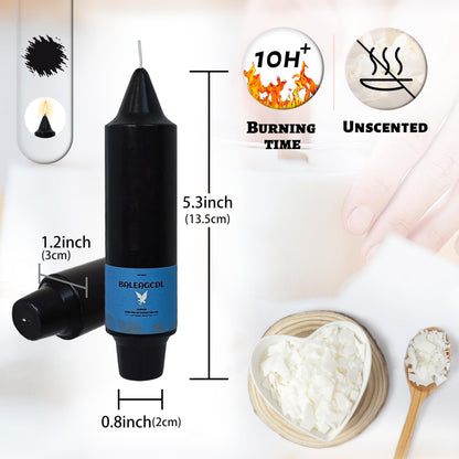 Handmade Unscented Taper Candles Long Lasting Burn Black Candles 5inch Short Candlesticks Elegant Design for Home Décor Weddings Festive Seasons