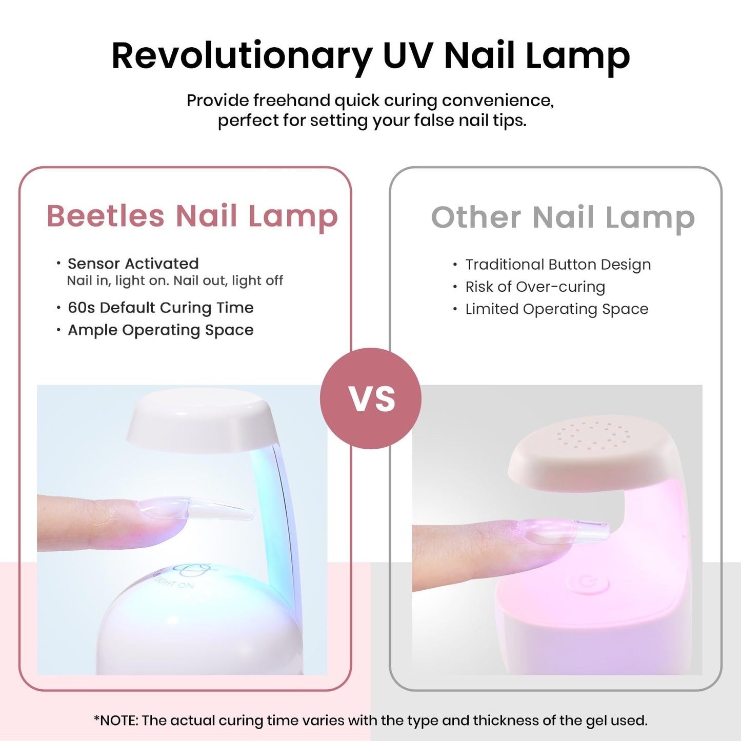 Beetles Gel Nail Extension Kit Almond Shape, Easy 9 in 1 Glue Uv Led Set Etch X Nail Tips Short Almond Half Matte Tips, Gift for Women & Girls, 504 pcs