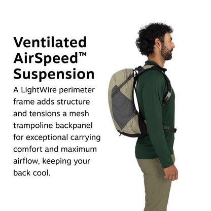Osprey Hikelite 18L Durable Hiking Backpack - Travel Daypack with Rain Cover for Men and Women, Cascade Blue