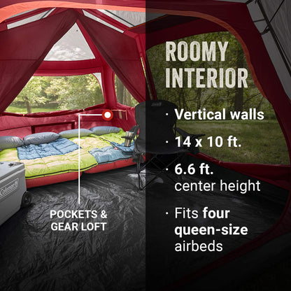 Coleman Skylodge Instant Setup Camping Tent, Multiple Capacity Options, Weatherproof, with Convertible Screen Room, Room Divider, and Pre-Attached Poles