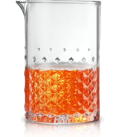 Crystal Cocktail Mixing Glass - 22 Oz 650ml - Thick and Sturdy Bottom, Durable and Seamless Design - Drink Mixer Glass for Bar Mixing Set – Whiskey Gifts for Men
