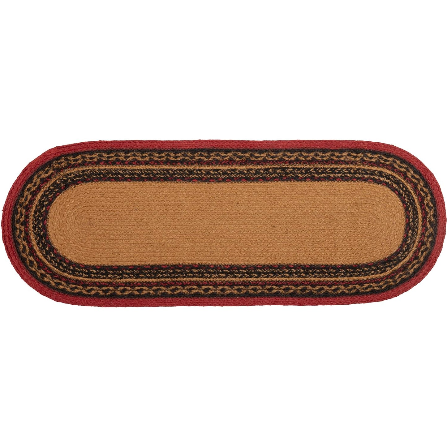 VHC Brands Rustic & Lodge Tabletop & Kitchen-Cumberland Oval Jute Bedding Accessory, Runner 13x36, Almond Tan