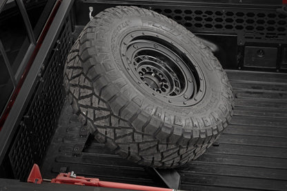 Rough Country Bed Mount Spare Tire Carrier for Toyota Tacoma Trucks (2016-2023) - Fits up to 40" Tires, Off-Road Spare Tire Holder for Truck Beds