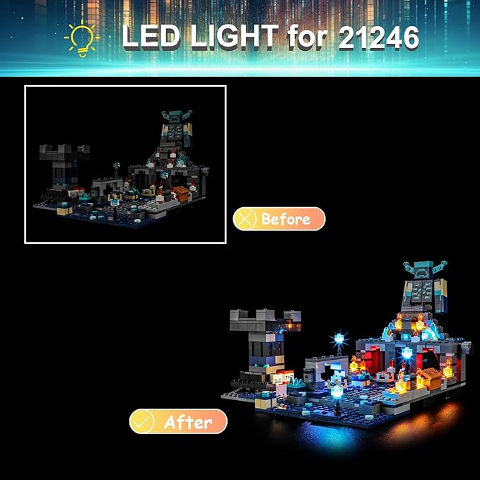 LED Light Kit for Lego 21246 Minecraft The Deep Dark Battle Compatible with Lego 21246 Building Blocks Model(Not Include Blocks Set)