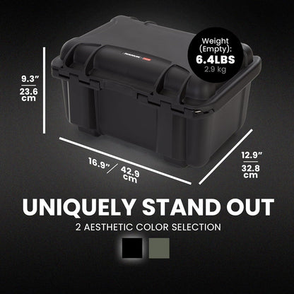 NANUK 918 Hard Case with 3 UP Custom Foam Insert, IP67 Waterproof & Crushproof, Rugged Construction for Ultimate Protection, Made in Canada – Black (16.9” x 12.9” x 9.3”)