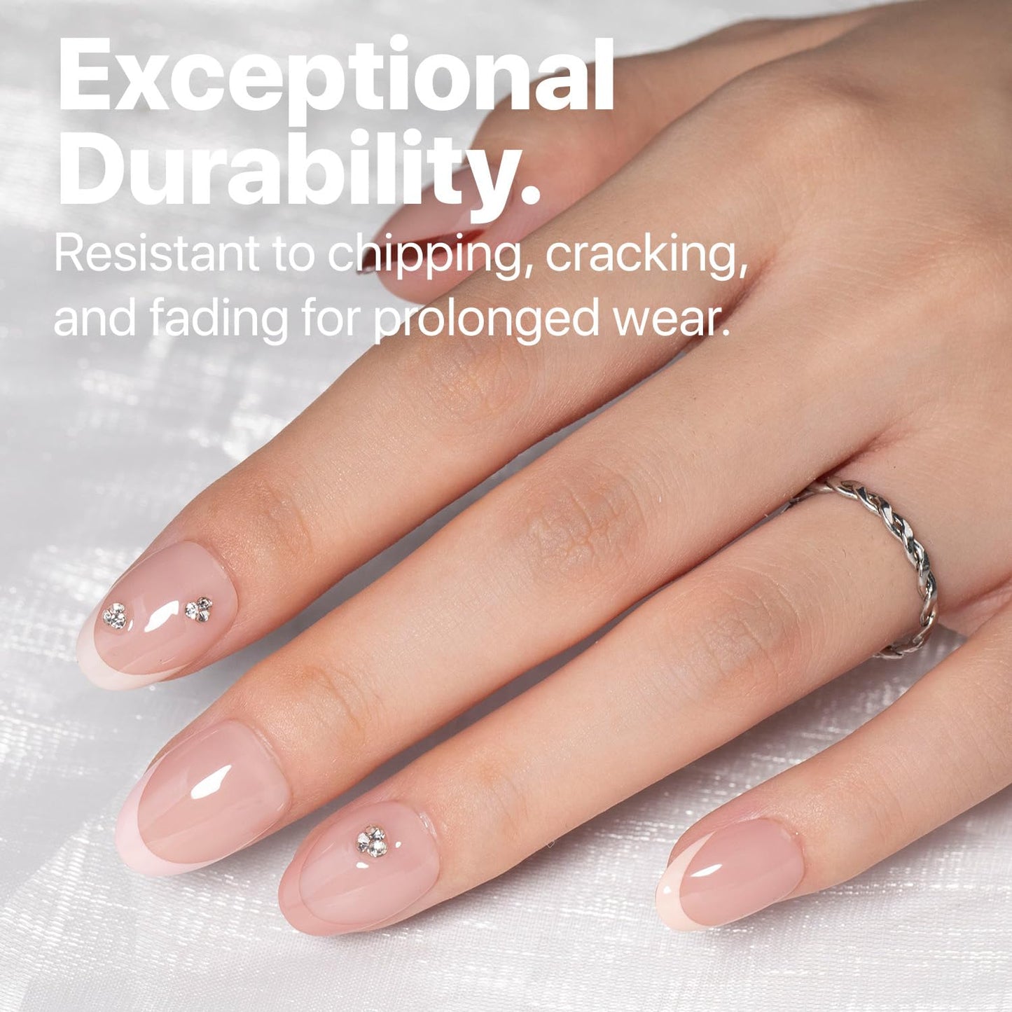 SXC Cosmetics French Tip Press On Nails - Skin Tone Nude and Color Series, Short Coffin X-Pro Tips Starter Kit ST119KIT