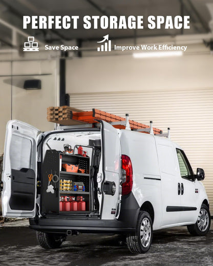 MELIPRON Cargo Van Roof Ladder Rack Fit for 2015-2024 RAM ProMaster City, Heavy‑Duty 800  lbs Capacity Steel Ladder Rack for Van, No‑Drill Rack with White Powder Coat