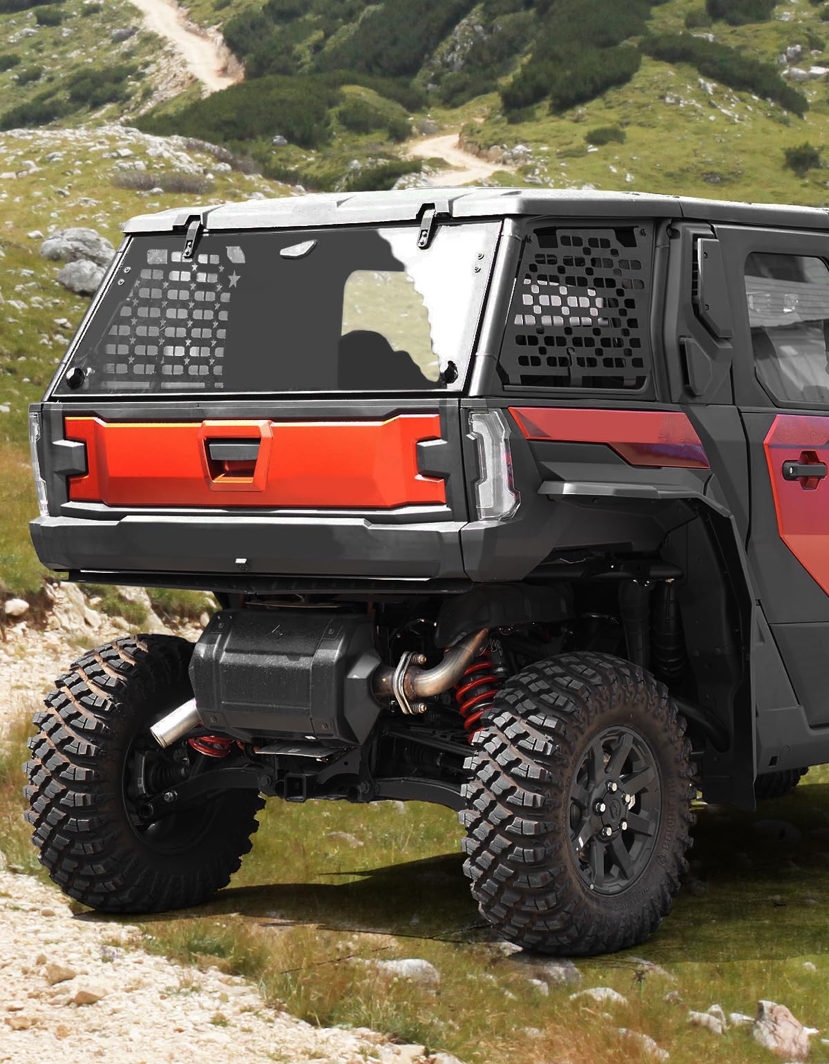 A & UTV PRO Rear Window Molle Panels for Polaris Xpedition ADV/ADV 5 2024+, Aluminum Back Window Protection Compatible with Xpedition Ultimate/NorthStar/Premium Expedition Accessories (One Pair)