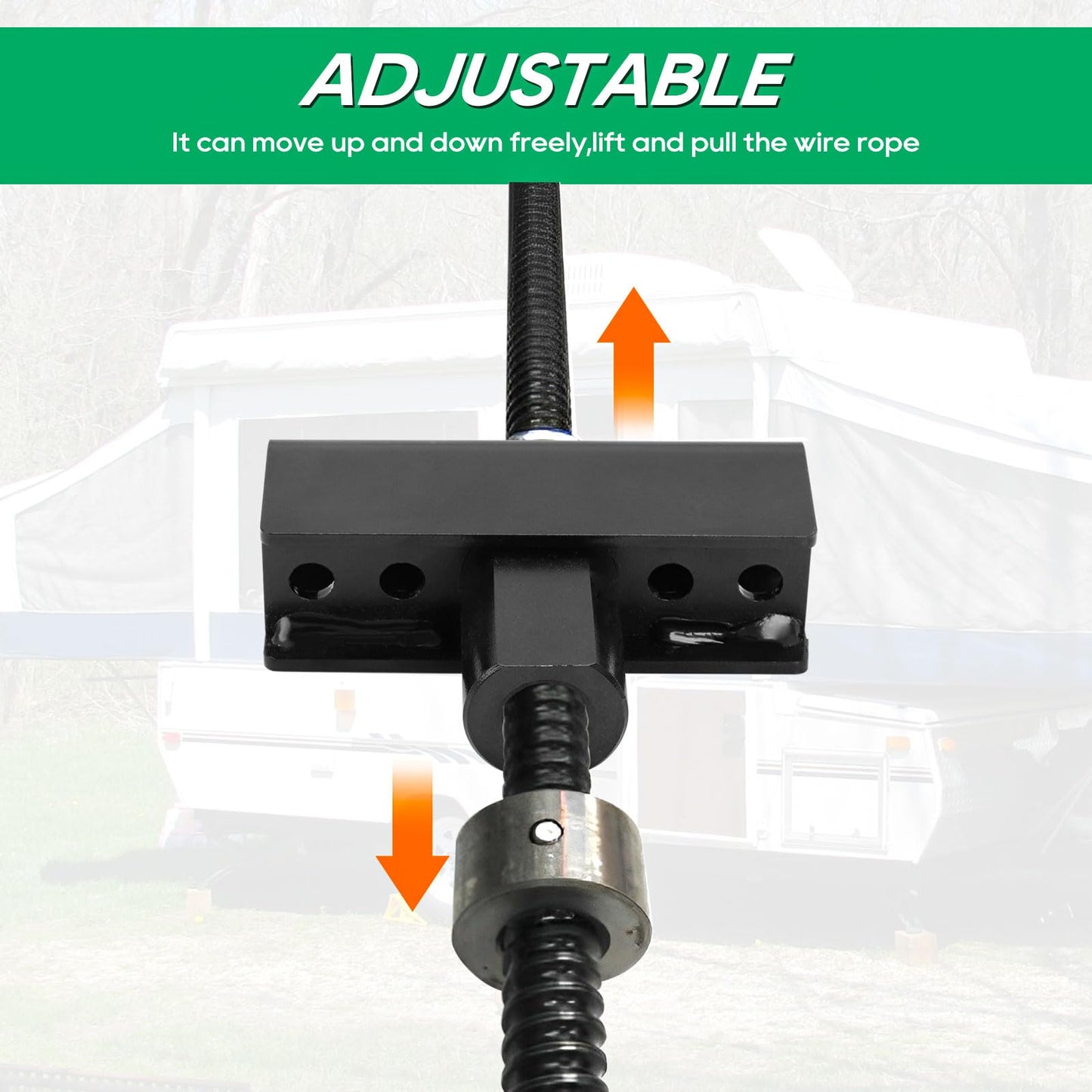 AUTOVIC Pop Up Camper Acme Drawbar Kit with Nut and Threaded Rod，Acme Nut Whiffle Tree for Coleman Fleetwood Pop-Up Camper Lift Systems Pop up Camper Accessories for Pop Up Tent Camper Lift