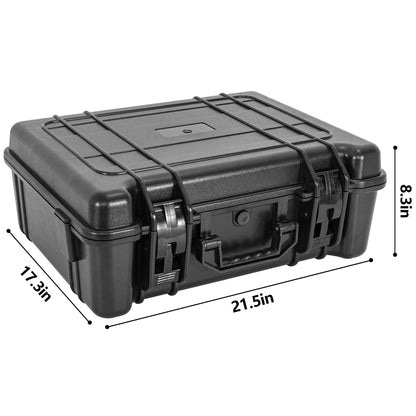 Hard Carrying Case,Shockproof Storage Box with Customizable Foam,Portable Protective Tool Box for Microphone,Recorder,Electronics,Tools,Cameras,Equipment and More, 21.5" x 17.3" x 6"