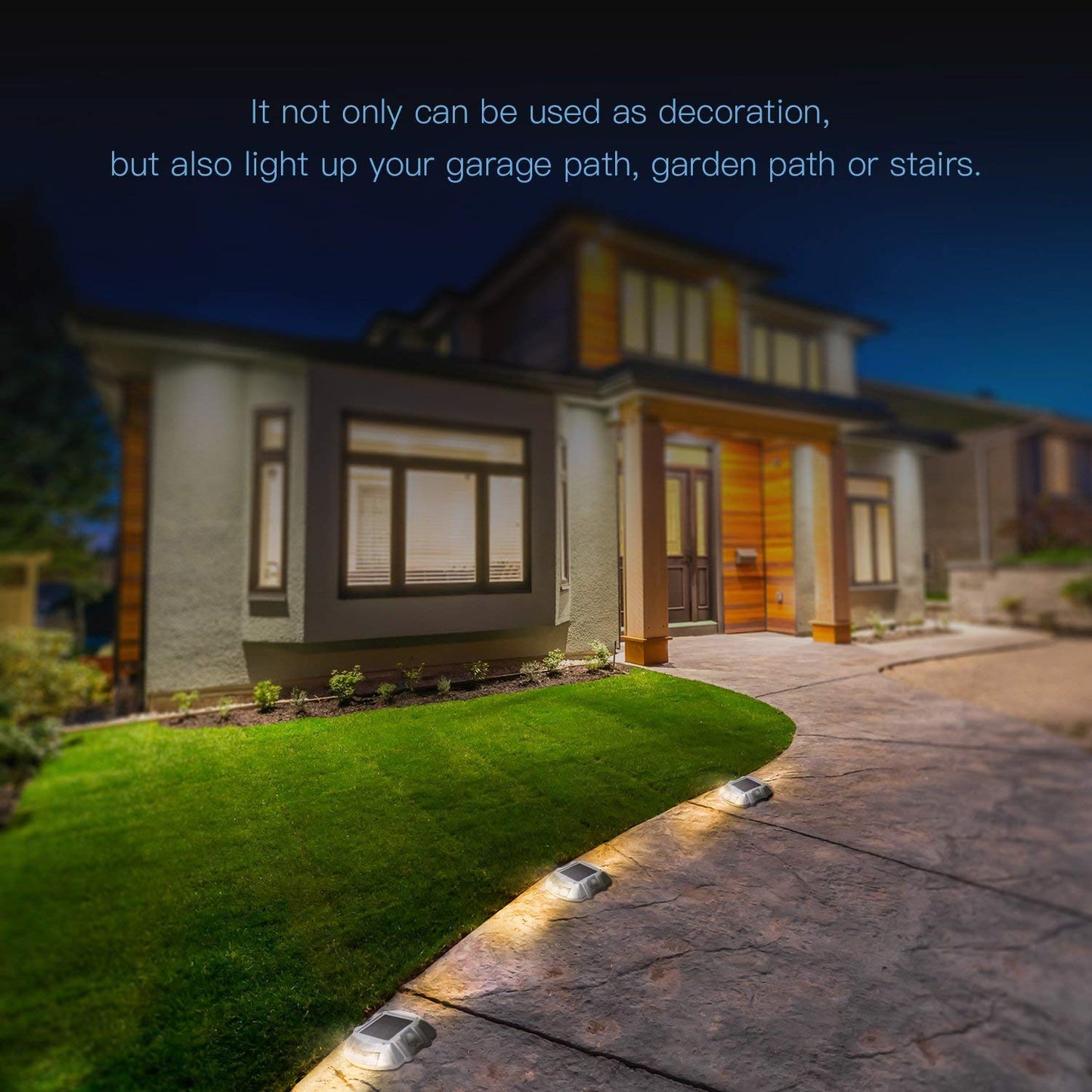 JIGUOOR Solar Deck Lights LED Driveway Lights Solar Powered Dock Light Outdoor IP68 Waterproof Road Markers for Step Sidewalk Stair Boat Garden Ground Pathway Yard (Yellow, 14 Pack)