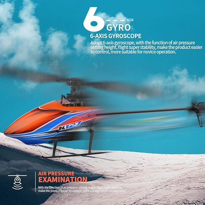GoolRC RC Helicopter WLtoys XK K127 Remote Control Helicopter 4 Channel RC Aircraft with 6-Axis Gyro Altitude Hold One Key Take Off/Landing Easy to Fly for Beginners Include 3 Batteries