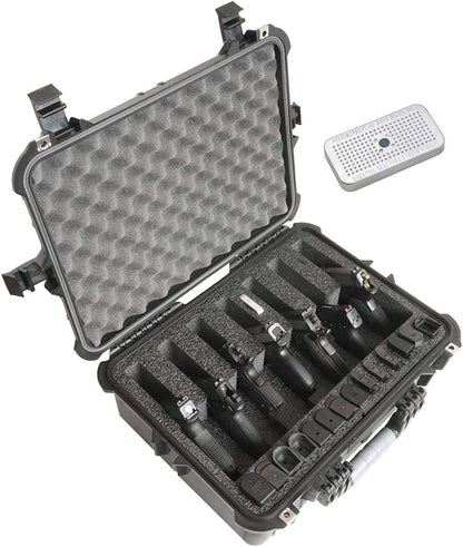 Case Club 7 Pistol and 21 Magazine Pre-Cut Heavy Duty Waterproof Case with Included Silica Gel Canister to Help Prevent Gun Rust (Upgraded Gen-2)