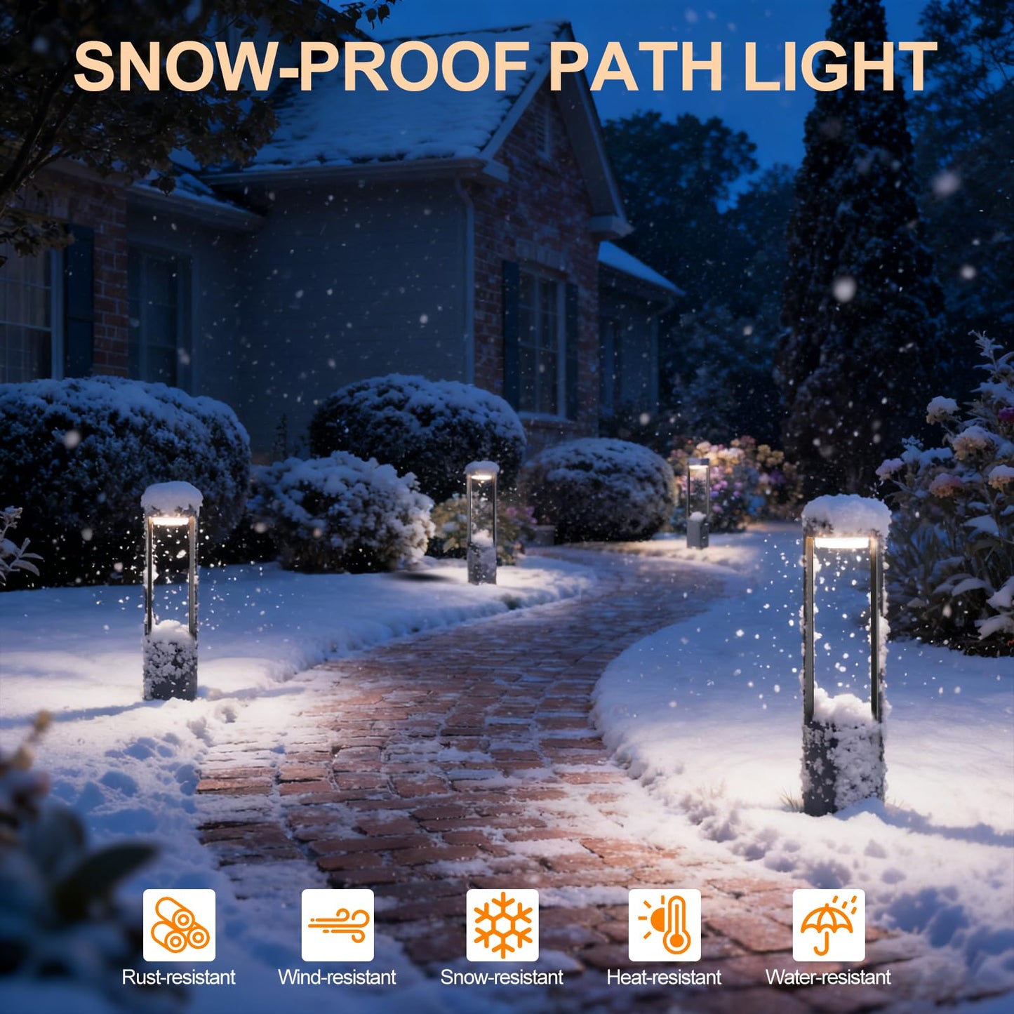 Outdoor Path Lighting Fixture 23.62In Outdoor Landscape Pathway Light Black Aluminum Modern Lawn Floor Light With 3000K LED Bollard Lighting Outside Housing Waterproof Post Lantern For Patio Entrance