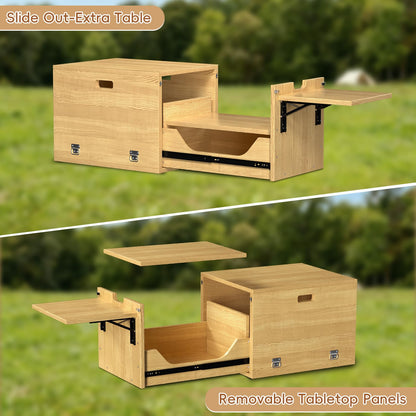 Haddockway Overland Kitchen Slide-Out System,All-in-One Folding Camping Table with Storage Drawer for SUV, Camp Kitchen Box for Outdoor Cooking, Picnic, Overlanding, Travel