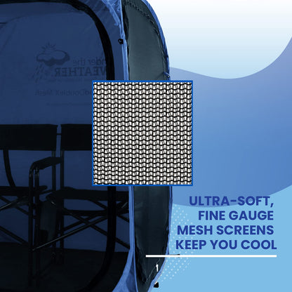 Under the Weather WeatherPod Tank MyPod™ Mesh 1-2 Person Pop-Up Screen Tent Pod - The Original Shark Tank - Keeps Out Bugs, Mosquitos with UPF 50 Sun Protection, Navy