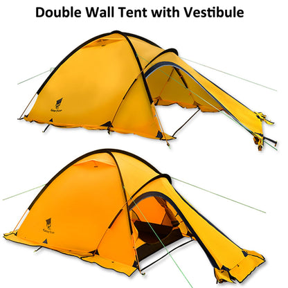 Geertop Portable 2 Person 4 Season Tent Waterproof Backpacking Tent Double Layer All Weather for Camping Hiking Travel Climbing Mountaineering - Easy Set Up
