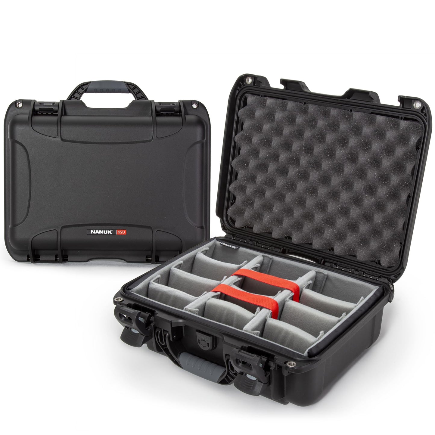 NANUK 920 Hard Case with Padded Divider, IP67 Waterproof, Dustproof and Impact Resistant, 16.7” x 13.4” x 6.8”, Rugged Construction for Ultimate Protection, Made in Canada – Black