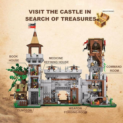 Medieval Lion Knight Castle Building SetViking Architecture Castle Modular Buildings Ideals Christmas Birthday Gift for History Enthusiasts Creative Gift for Adults and Teen(2554PCS)