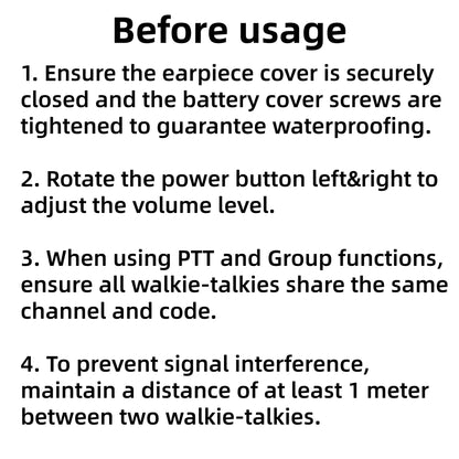 Ketelese T4 Rechargeable Walkie Talkies Long Range, IP67 Waterproof Two Way Radio, 30 Channels Walkie Talkie with Earpiece, TypeC Dock&Cables, NOAA, VOX, Group Call, PTT, 6pack, Balck