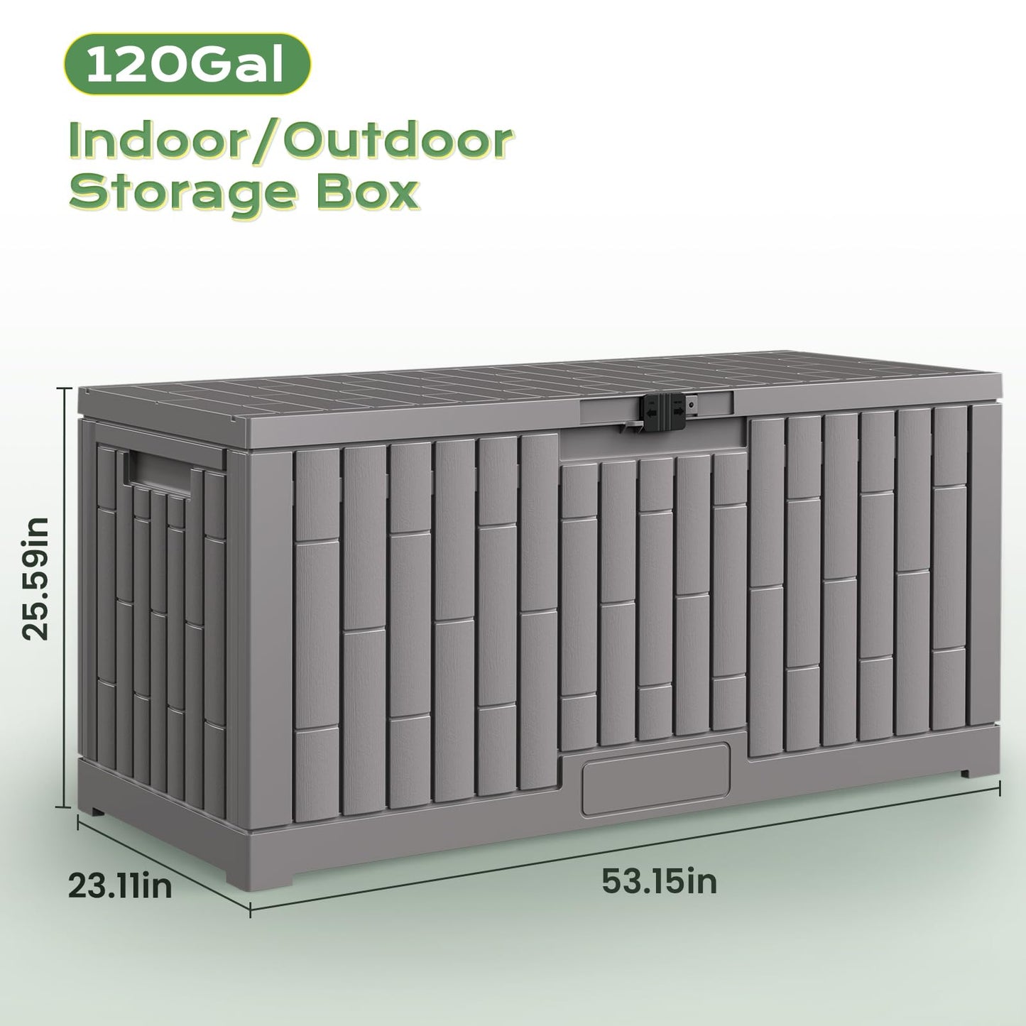 Jocoevol Deck Box 120 Gal, UV Resistant & Waterproof Outdoor Storage Box with Lock, Easy Assemble Storage Bins Container for Pool Patio Garden