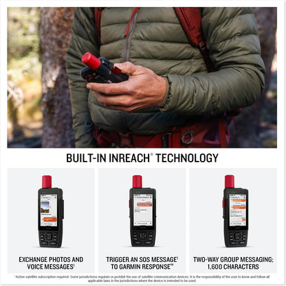 Garmin GPSMAP H1i Plus Rugged Hiking Premium GPS Handheld Navigator with inReach Plus Satellite Technology to Share Text, Photos, Voice Messages, SOS Off-Grid, Long Battery Life, Preloaded Maps Bundle