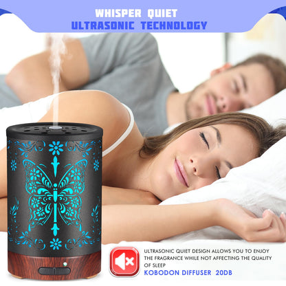 Essential Oils Diffuser,Aromatherapy Diffuser,Birthday for Women Mom Grandma,Metal Cool Mist Humidifier with 7 Colors Lights Waterless Auto Off Air Diffusers (Dragonfly)