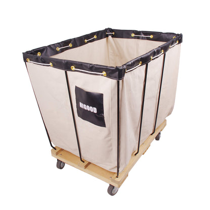 HIGOOD Canvas Basket Bulk Truck,Service Carts 12 Bushel Knock Down Truck, 15.0 cu. ft, 600 lb, 36" L X 26" W X 34" H Capacity