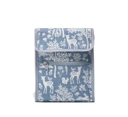 Prym Circular Knitting Needle Case – 9” x 7-1/4” Fan-Fold Organizer with 10 Pockets, Magnetic Closure & Zip Accessory Pocket - Blue Woodland