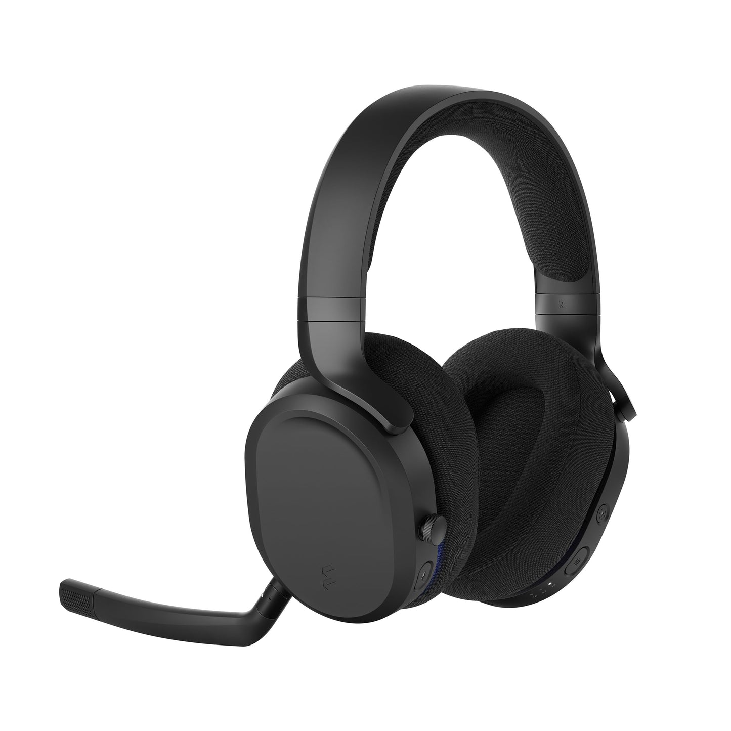 Fractal Design Scape Dark - Wireless PC Gaming Headset - Detachable Flip-to-Mute Microphone with Noise Cancellation - Battery Life Up to 40 Hours - Configurable Ambient Lighting - Black