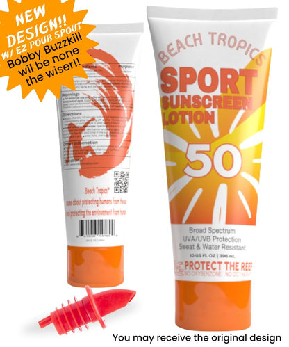 Classy Wino Sunscreen Flask 2-Pack (10 oz Each) – Hidden Alcohol Container | Discreet Liquor-Disguise Bottle for Cruises, Festivals & Concerts | Includes Leakproof Seals & EZ Pour Spout