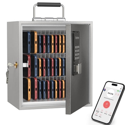 WeHere 36 Slots Cell Phone Locker with Smart Lock, Portable Phone Storage Locker Box for Classroom School,Storage Phone