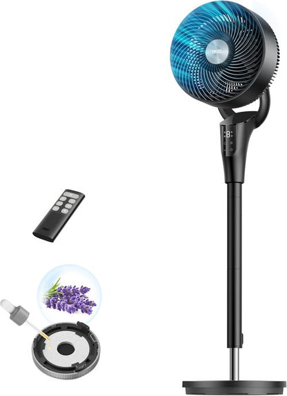 DREO Quiet Oscillating Fan - 90ft Airflow, 20dB Noise Level, Adjustable Height 38-42'' | 8+ Speed Modes