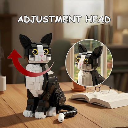 Tuxedo Cat Building Blocks Set Christmas Birthday Gift for Kids for Home Decor Living Room Bedroom
