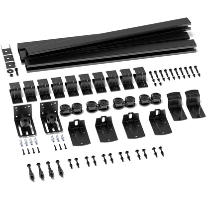 SMARTSTANDARD 16FT Box Rail Hardware - Exterior Barn Door Hardware Kit,Sliding Barn Door Hardware,Heavy Duty Wall Mount Kit,Fit Indoor and Exterior Door,Easy to Install(Widest to 96" Wide Door)