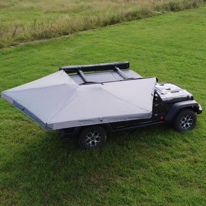BouPower 270 Passenger Side Awning, Retractable Rooftop Tent for Car, Truck, SUV, Jeep, RV, Van, Overland Awning Cover, Sun Shelter with Light, Waterproof, UV-Proof