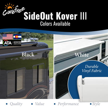 Carefree Universal RV Slideout Awning Fabric Replacement (200" x 150") - Cut to Fit Length, Standard RV Slide Room Extension Awning with FLXguard Protection for Pop Out Room (White)