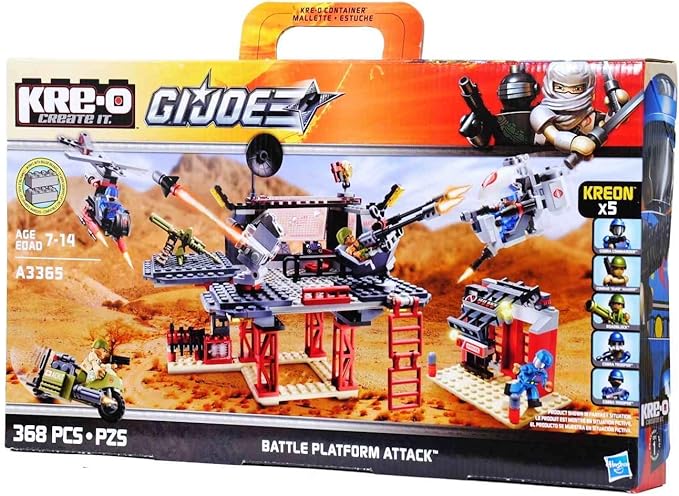 Hasbro GI Joe Battle Platform Attack A3365 - 368pc Set - Chopper Motorcycle - Ages 7-14