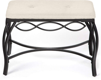 Mango Steam Heather Gray Shoe Bench - Vanity Seat for Makeup Room, Dressing Stool, Entryway Bench - Powder Coated, Upholstered, Space Saving