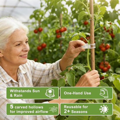 Feed Garden 120 Pcs Plant Clips - Reusable Supports for Climbing Plants, Tomatoes, Cucumbers & More