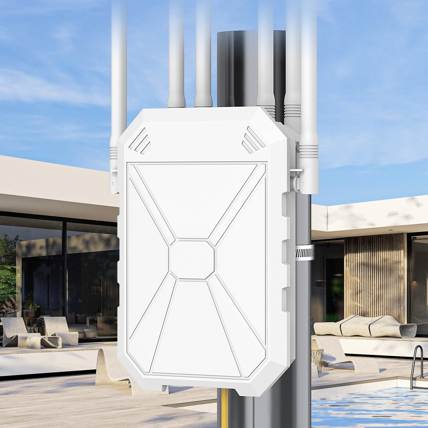 AX1800 Outdoor WiFi 6 Extender, High Power Outdoor WiFi Extender Signal Booster, Long Range Outdoor WiFi Access Point, IP67 Weatherproof, PoE Power Supply, for Starlink, Cameras, Patio, Camping,RV