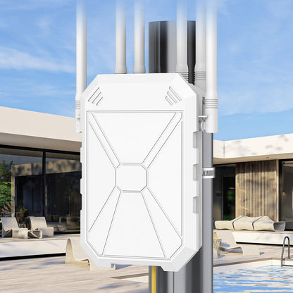 AX1800 Outdoor WiFi 6 Extender, High Power Outdoor WiFi Extender Signal Booster, Long Range Outdoor WiFi Access Point, IP67 Weatherproof, PoE Power Supply, for Starlink, Cameras, Patio, Camping,RV