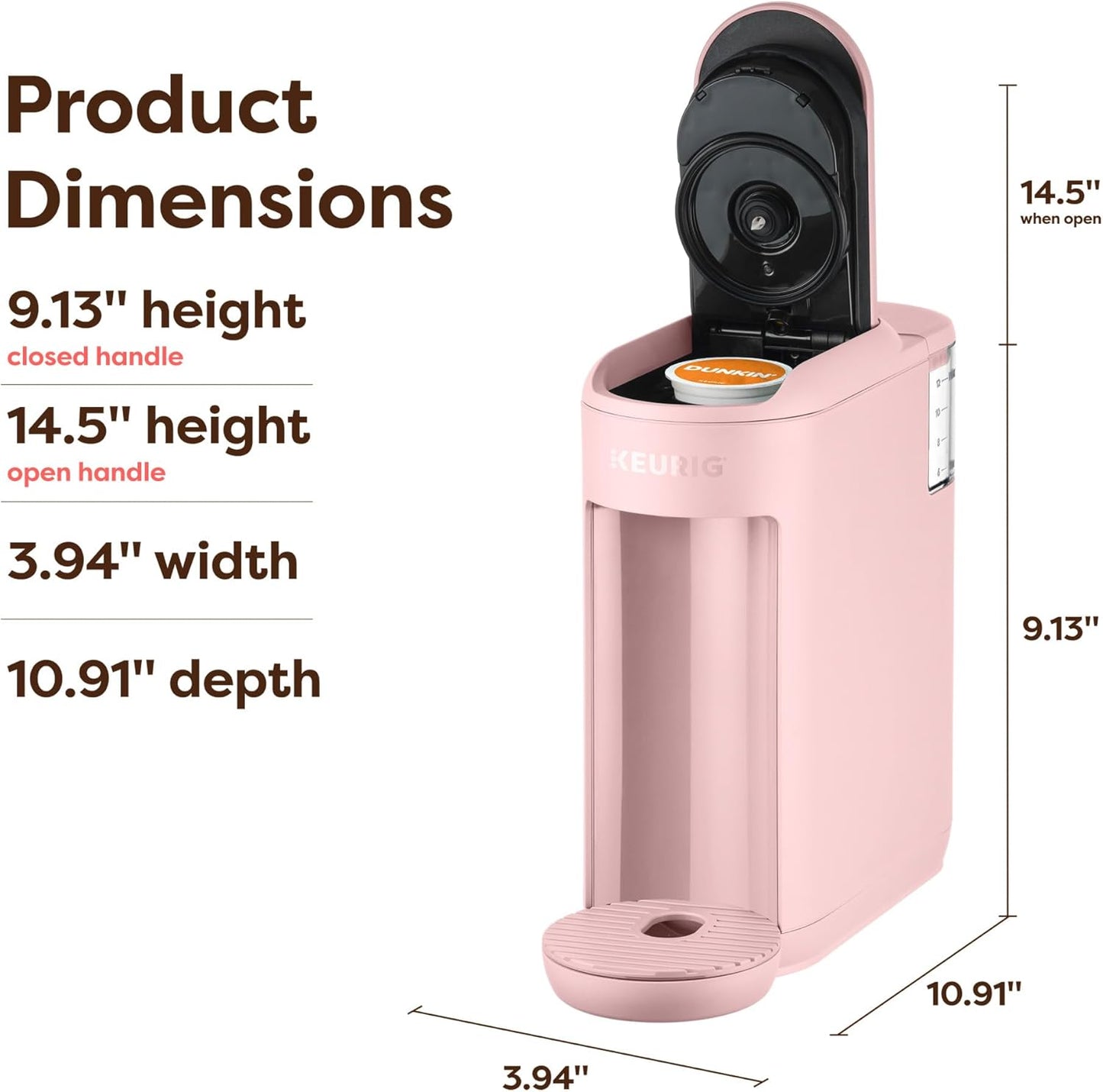 Keurig K-Mini Mate Coffee Maker - Compact Single Serve K-Cup Brewer for Small Spaces | Pink Sands, 12 oz